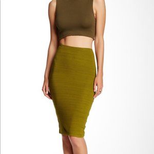 American Apparel chartreuse pencil skirt Size M
